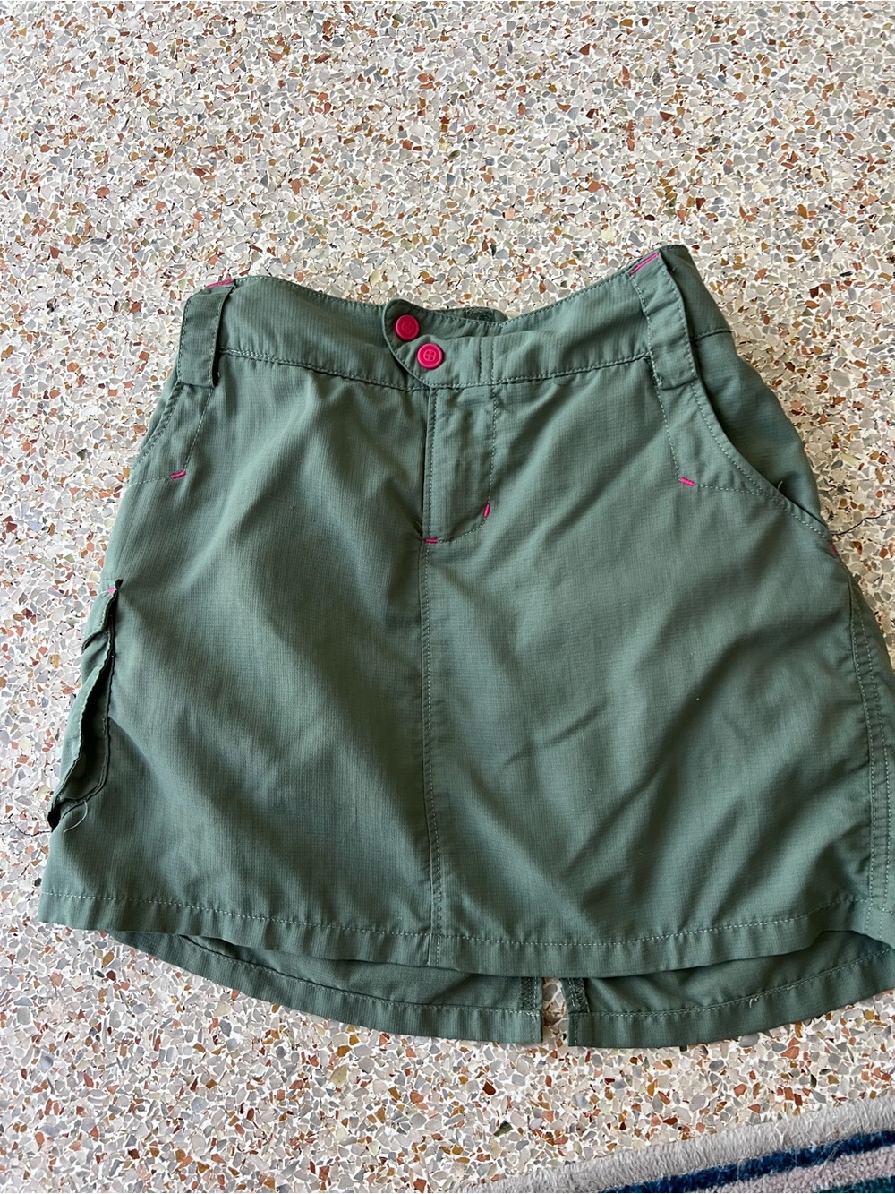 Columbia Olive Green Girls Skort with Pink Accents